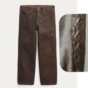 RALPH LAUREN POLO COUNTRY Girls Brown High-Rise Straight Western Jean NWT 4